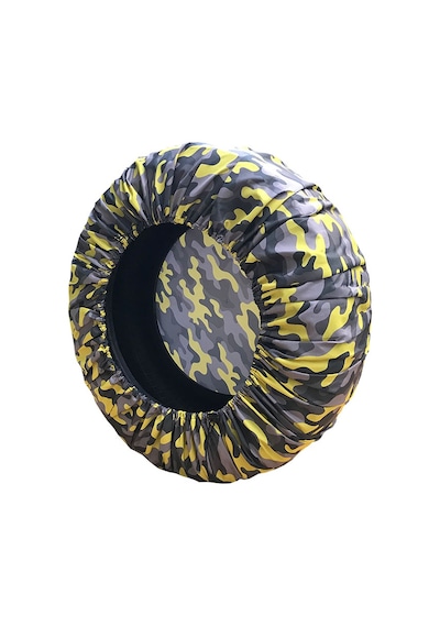 Cute Cover Kamuflaj Stepne Kılıfı Lastik Koruyucu Gri Sarı N11.38