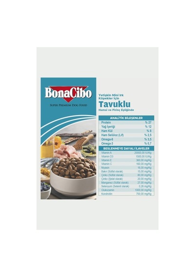 Bonacibo Mini Irk Tavuk Balıklı Köpek Maması 4 Kg