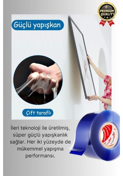 Çok Amaçlı İzolasyon Hava Su Sızdırmaz Çift Taraflı Silikon Şeffaf Nano Bant 18mm X 1.5m - 2 Adet