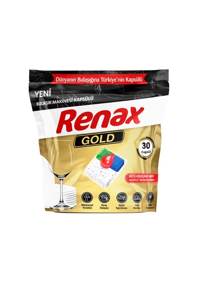Renax Gold Bulaşık Makinesi Kapsülü 30'lu 360 G - 5 Adet Tarı