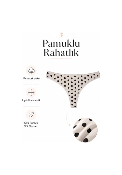 Sebatingo Kadın Tanga Pamuklu Çok Renkli 7 Li Paket Çok Renkli96
