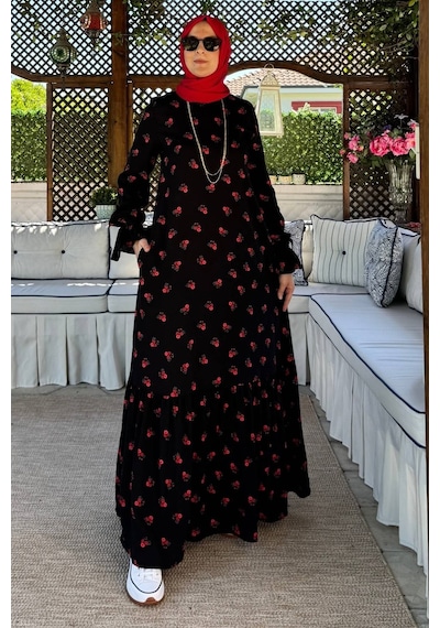 Rabia Şamlı Gül Siyah Elbise Normal