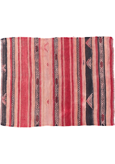 El Dokuma Kilim 85x105 Kırmızı İnce %100 Yün Kilim