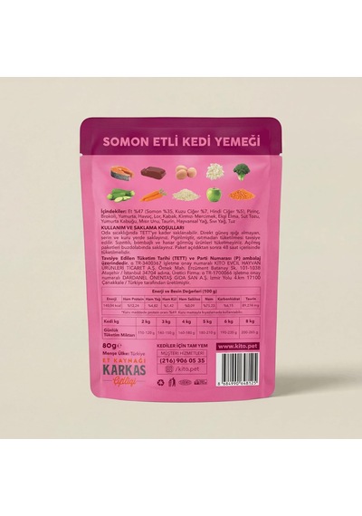 Fresh Somonlu Kedi Yemeği%100 Taze İçerikli Mama 80 G