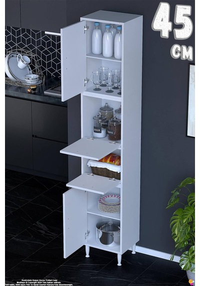 Derin 45 Cm 4 Kapaklı Çok Amaçlı Organizer Mutfak Kiler Dolabı Banyo Çocuk Odası Boy Dolabı Beyaz Derin 45 Cm 4 Kapaklı Çok Amaçlı Organizer Mutfak Kiler Dolabı Banyo Çocuk Odası Boy Dolabı Beyaz