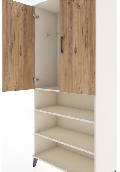 Hyperion Dolap 4 Raflı 2 Kapaklı Tek Askılı 88x44x195 Aytaşı-çam Aytaşı