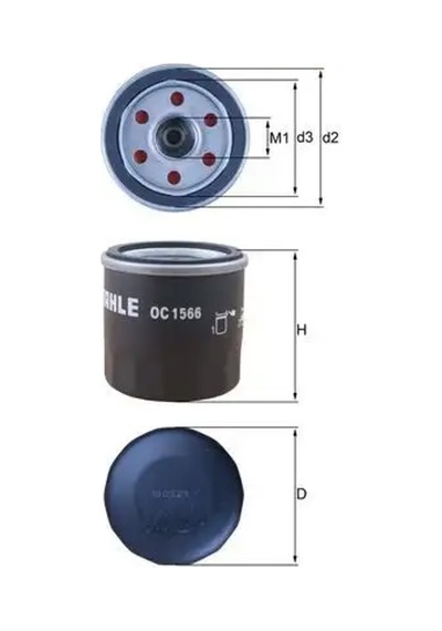 Nissan Primera P11 Yag Filtresi 1.6 2001-2001 Mahle Oc1566