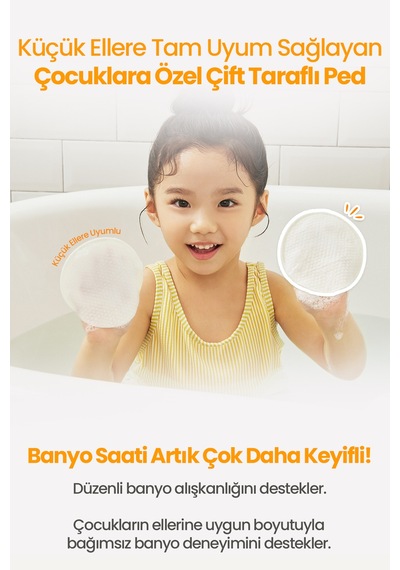 Çocuklara Özel, Yumuşak Peeling Etkili Köpüklü Duş Pedi Atopalm Fresh Bubble Shower Pad Set 5adet