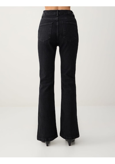 Jimmy Key Koyu Antrasit Bol Paça Yüksek Bel Uzun Denim Pantolon 6sw185663979