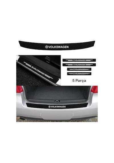 Volkswagen Scirocco İçin Uyumlu Aksesuar Oto Bağaj Ve Kapı Eşiği Sticker Set Karbon