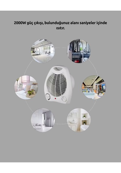Mini Elektrikli Isıtıcı 2000w Güç Fanlı Isıtma 3 Isı Modu