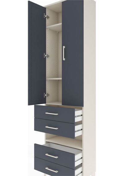 Arges Dolap 4 Raflı 4 Çekmeceli 2 Kapaklı 60x30x221 Aytaşı-an... Aytaşı