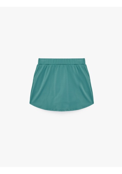 Koton Yüksek Bel Slim Fit Cep Detaylı Mini Spor Şort Etek Yeşil 6sak40069nk