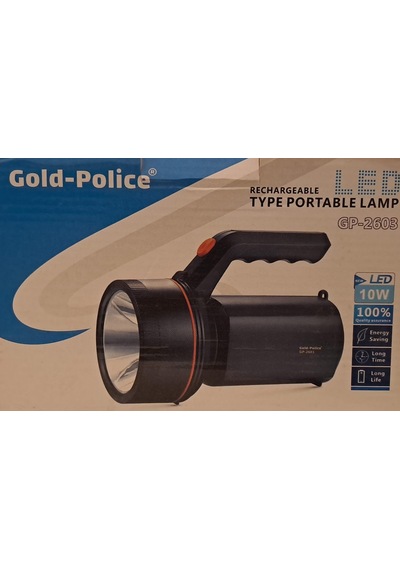 Gold-police Led El Feneri Şarjlı 10 W Gp-2603 21 Cm - Çap 10.5 Cm Diğer