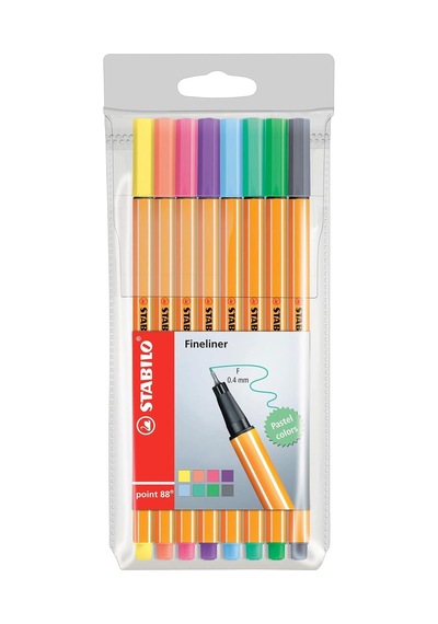 Tr Point 88 Fineliner İnce Uçlu Keçeli Kalem Seti, 8 Renk, Pastel