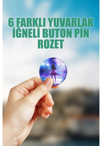 Oshi No Ko Çanta Süsü Rozet İğneli Buton Rozet Seti 6 Adet Çok Renkli