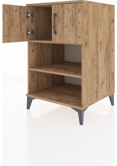 Kronos Komodin 2 Raflı 2 Kapaklı 60x59x96 Çam-çam Atlas Çam
