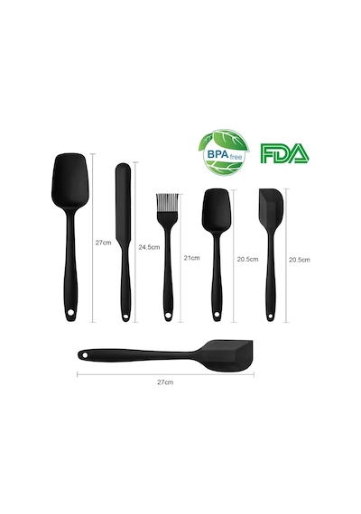 Ayrex Silikon Mutfak Yardımcısı, 6 Adet Silikon Spatula, Çorba Kaşığı, Fırın Fırçası, Spatula, Isıya Daya Diğer