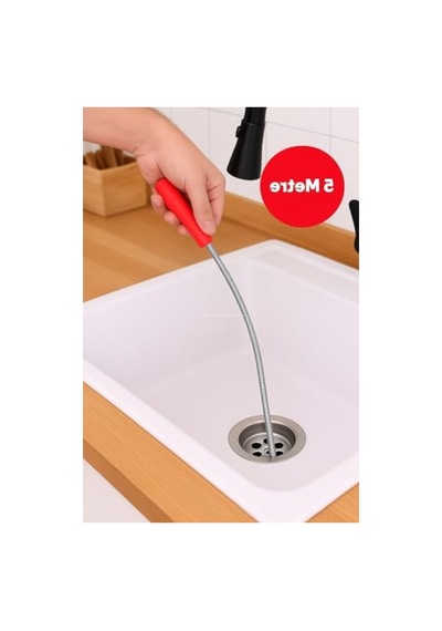 Metal Spiral Lavabo Açma Teli, 6 Mm Kalınlık, 5 M