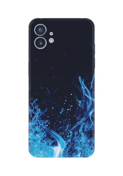 Nothing Phone 2 Kılıf Silikon Desen Özel Seri Blue Fire 1678