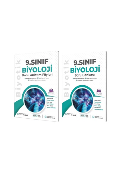 Biyotik Yayınları 9.sınıf Maarif Model Biyoloji Konu Anlatım Föyleri Ve 9.sınıf Maarif Model Biyoloji Soru Bankası Set 2 Kitap