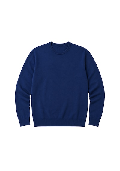 Battalmoda Erkek Büyük Beden İndigo Bisiklet Yaka Pamuklu Kazak 3xl-4xl-5xl-6xl