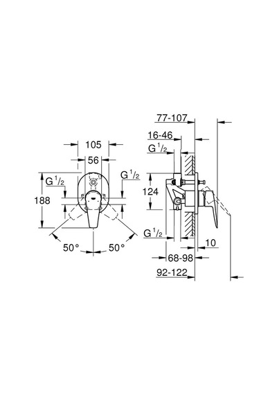 Grohe Bauedge Tek Kumandalı Banyo Bataryası 29039001 Diğer