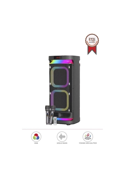 Kts-1991 Led Işıklı Mikrofonlu Kumandalı Bluetooth Hoparlör-120791