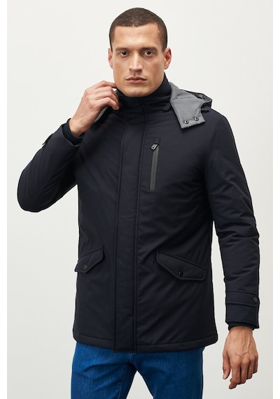 AC&Co / Altınyıldız Classics  Erkek Indıgo Standart Fit Normal Kesim Kapüşonlu Soğuk Geçirmez Kışlık Kaban Indıgo İndigo