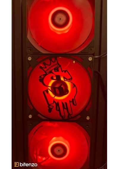 Graffiti Dolar Logolu 120x120 Mm Oyun Pc Aksesuarı, Masaüstü Bilgisayar Fan Kapağı Siyah
