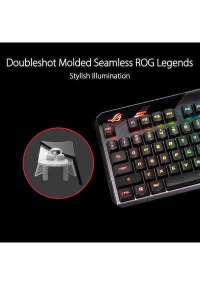 Rog Pbt Çift Kalıplı Tuş Başlığı Seti, Rog Rx Optik Mekanik Anahtarlar İçin, Siyah, 123 Tuş, Tuş Çektirmesi Dahil