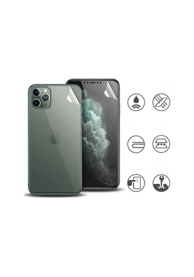 İphone 11 Pro Max 6.7 Film Ön Arka Full Koruyucu Membran Nano Hidrojel Koruyucu Set- 5775
