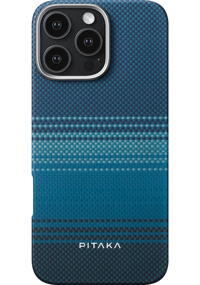 Apple Uyumlu iPhone   16 Pro Max Kılıf   Magsafeli Aramid Fiber Pitaka Tactile Woven Sunset-moonrise Serisi Moonrise