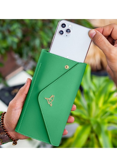 Bk Gift Kişiye Özel İsimli Telefon Ve Bozuk Para Bölmeli Zarf Model Yeşil Kadın Cüzdanı, Sevgiliye Hediye, Anneye Hediye Renkli Çok Renkli