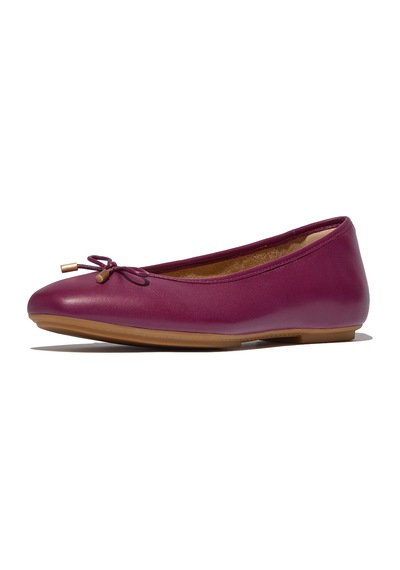288 Ruby Babet Kadın Hx8-288/a69/b41 Fitflop Delıcato Bow Soft Leather Ballet Flats 288 Ruby