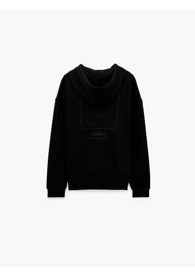Koton Uzun Kollu Üç İplik Şardonlu Rahat Kalıp Kanguru Cepli Kapşonlu Baskılı Sweatshirt Siyah 7wam70208mk Koton Uzun Kollu Üç İplik Şardonlu Rahat Kalıp Kanguru Cepli Kapşonlu Baskılı Sweatshirt Siyah 7wam70208mk