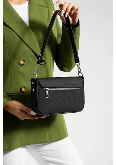 Just Polo Kadın Günlük Kullanıma Uygun Su Geçirmez Şık El Ve Omuz Çantası Shopper Ebat: 23 X 14 Cm Siyah 75295732