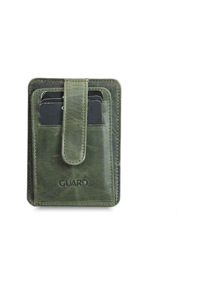 Guard Dikey Crazy Yeşil Hakiki Deri Kartlık Erkek / Kadın P5171 Yeşil