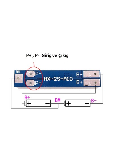 18650 Ve 26650 Pil 2S Bms 8 Amper Şarj Devresi