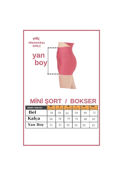 Missmaral Kadın Mini Tayt Deniz Havuz Şortu Gül Kurusu Günlük Kullanım Sıkılaştırıcı Fit Görünüm 1080 Gül Kurusu
