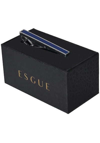 Esgue Saks Rengi Kravat İğnesi & Maşası Gümüş