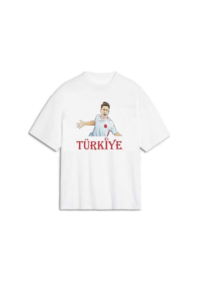 Noıssey Beyaz Kırmızı Beyaz Türkiye Milli Takım Taraftarı Baskılı Unisex Oversize Yeni Sezon