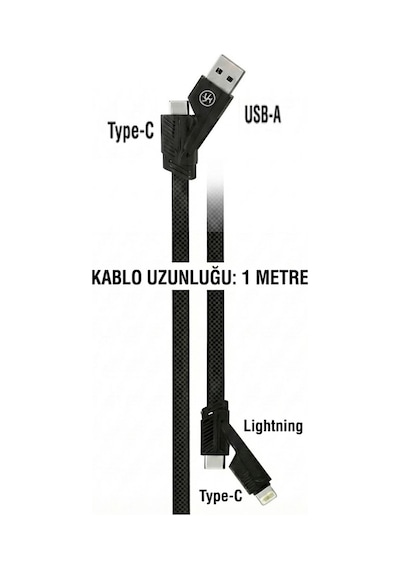 4 İn 1 Hızlı Şarj Seti 38w Çift Portlu Adaptör & Çok Başlıklı Örgü Kablo Lightning/type-c/usb