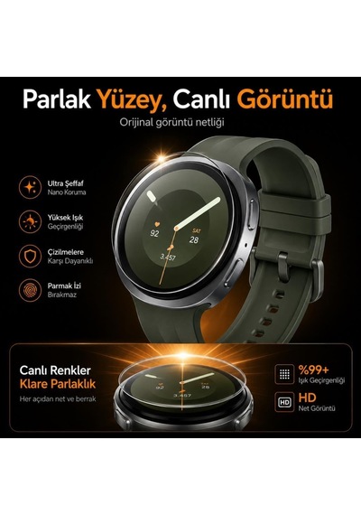 Samsung Galaxy Watch 9 44mm İle Uyumlu Ekran Koruyucu Nano Parlak Çizilmeye Dayanıklı Akıllı Saat Koruması, 9h Kırılmaz Esnek Cam, Hd Şeffaf 2 Adet Sm-l350 Çok Renkli Samsung Galaxy Watch 9 44mm İle Uyumlu Ekran Koruyucu Nano Parlak Çizilmeye Dayanıklı Akıllı Saat Koruması, 9h Kırılmaz Esnek Cam, Hd Şeffaf 2 Adet Sm-l350 Çok Renkli