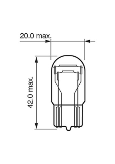 (2 ADET) W21/5W DİPSİZ Stop Ampul seti W21/5W Çift Flament 12066