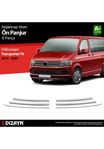 S-Dizayn  Volkswagen T6 Transporter Krom Ön Panjur 6 Prç. 2015-2020