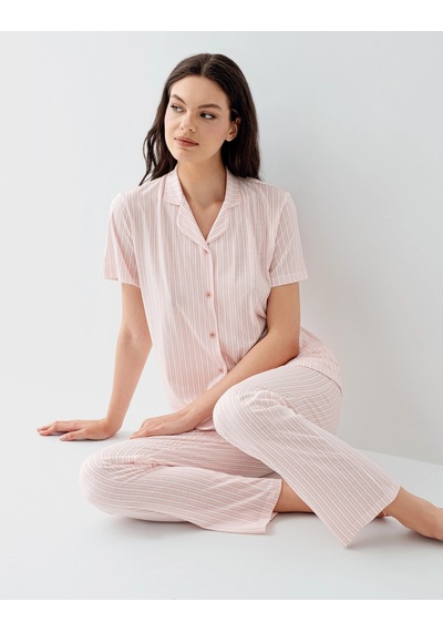 Arnetta 3594-s Kadın Gömlek Pijama Takım Pembe