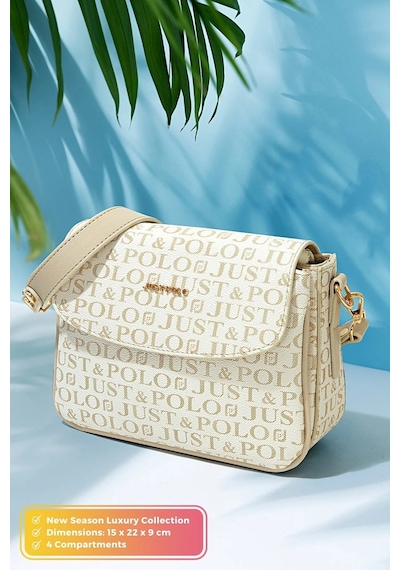 Just Polo Günlük Kombinlere Uygun Kadın Orijinal Günlük El Ve Omuz Çantası Shoulder Bag Krem