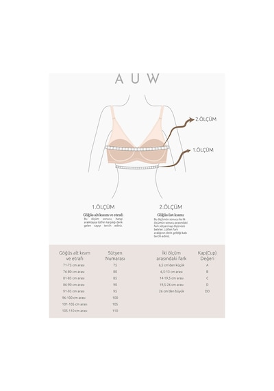 Auw Olıvıa Tüllü Toparlayıcı Sütyen Aydinunderwear Bej