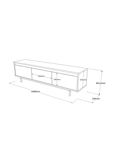 Robinhome Robin Home Diego Tv Ünitesi Tv Sehpası Metal Ayaklı 160Cm Beton-S